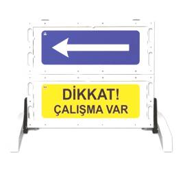 Katlanır Uyarı Levhalı Bariyer